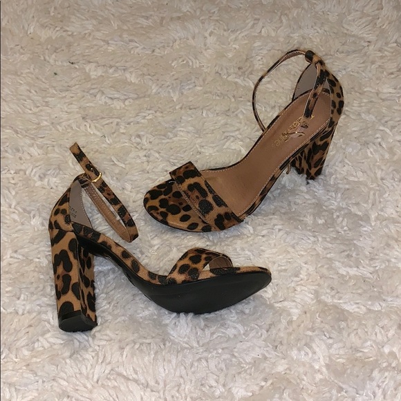 strappy cheetah heels